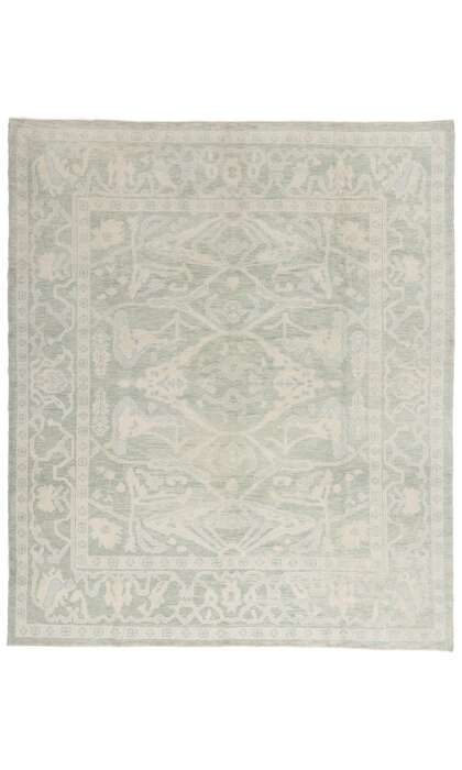8 x 10 Modern Light Green Turkish Oushak Rug 54005