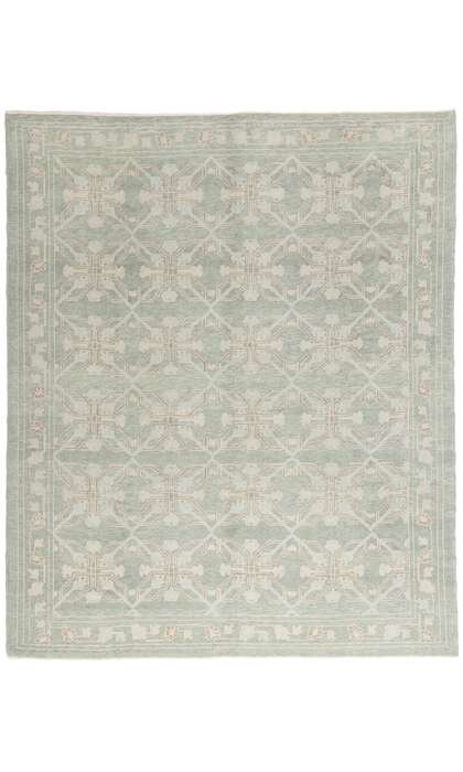 8 x 10 Light Green Turkish Oushak Rug 54006