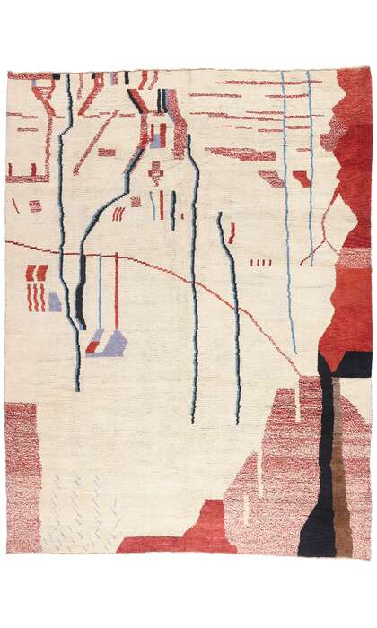 10 x 14 Modern Brutalist Dreamscape Moroccan Rug 81015
