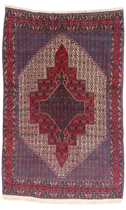 7 x 10 Vintage Persian Senneh Rug 79272