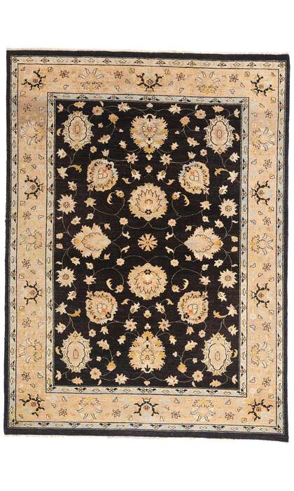 8 x 11 Vintage Black Oushak Rug 79276