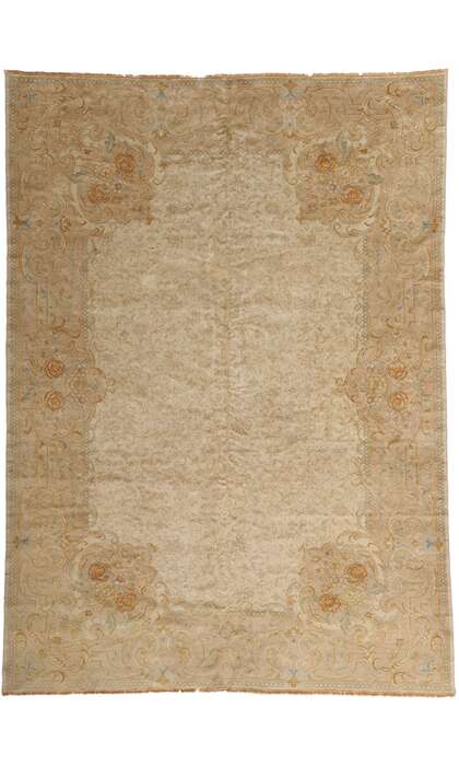 7 x 10 Vintage Turkish Oushak Rug 77707