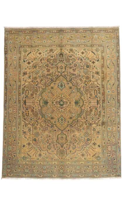 10 x 12 Vintage Persian Tabriz Rug 76542