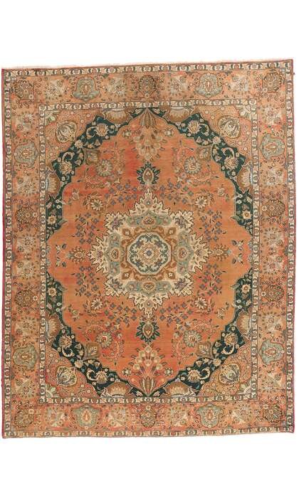 10 x 12 Vintage Persian Tabriz Rug 75586