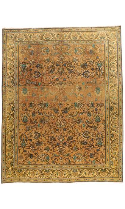 10 x 13 Vintage Persian Tabriz Rug 76328