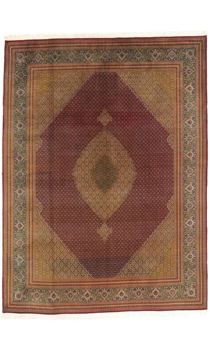 10 x 13 Vintage Persian Mahi Tabriz Rug 76693