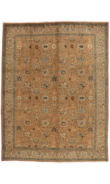 10 x 13 Vintage Persian Tabriz Rug 75603