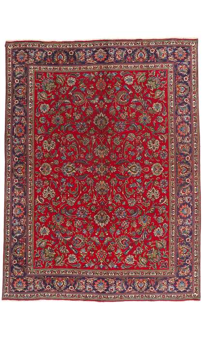 10 x 13 VintageRed Persian Tabriz Rug 76262