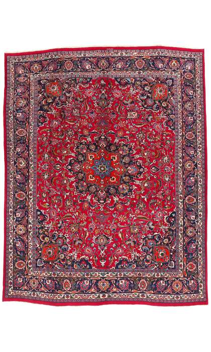 10 x 12 Vintage Red Persian Mashhad Rug 75916