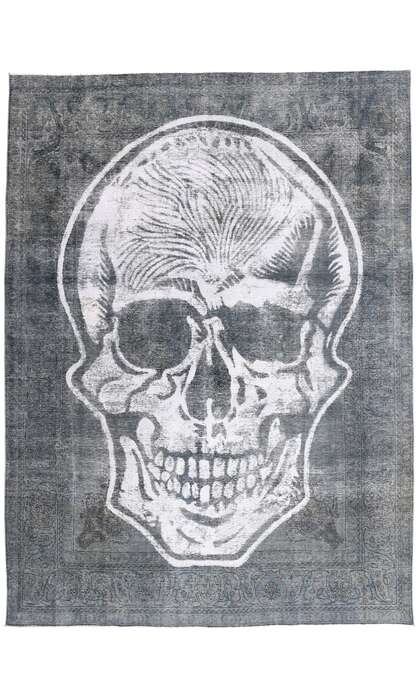 10 x 13 Vintage Overdyed Skull Rug 80275
