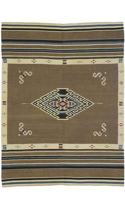 5 x 6 Vintage Mexican Zapotec Kilim Rug 77232