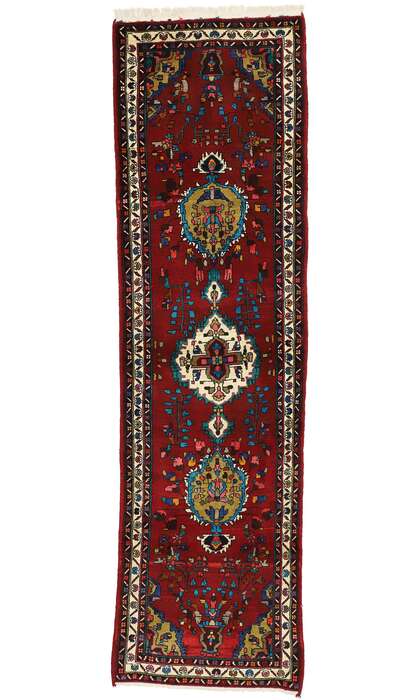 3 x 10 Vintage Persian Hamadan Rug 60184