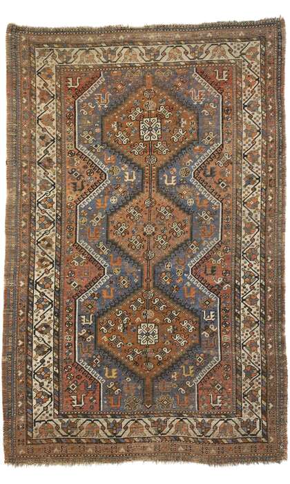 4 x 7 Antique Persian Shiraz Rug 73298