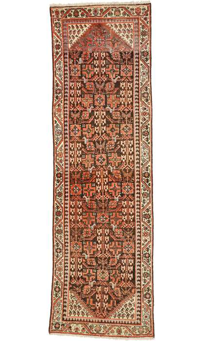3 x 9 Antique Persian Malayer Runner with Guli Henna Pattern 75214