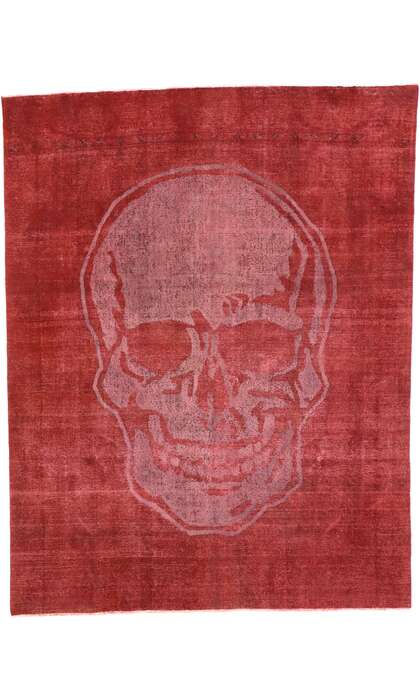 9 x 12 Vintage Overdyed Skull Rug 80458