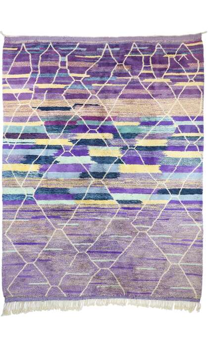 10 x 13 Modern Purple Beni Mrirt Moroccan Rug 20809