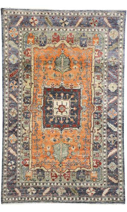 6 x 9 Modern Indian Silk Rug 30470