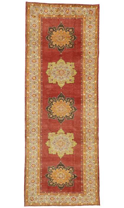 5 x 13 Vintage Turkish Oushak Rug 52502