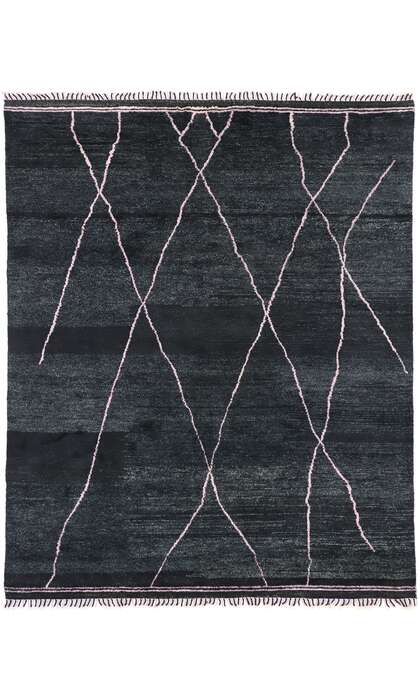 8 x 10 Modern Black Moroccan Rug 30479