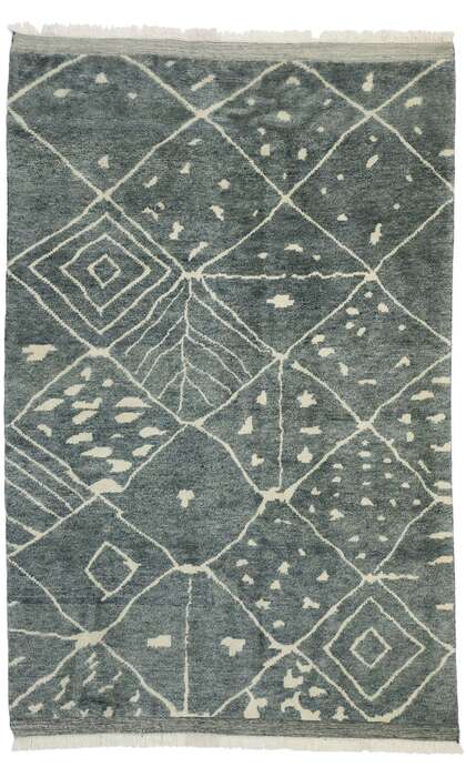 6 x 9 Modern Gray Moroccan Rug 30501