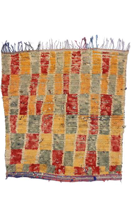 5 x 5 Vintage Checkered Moroccan Rag Rug 20884