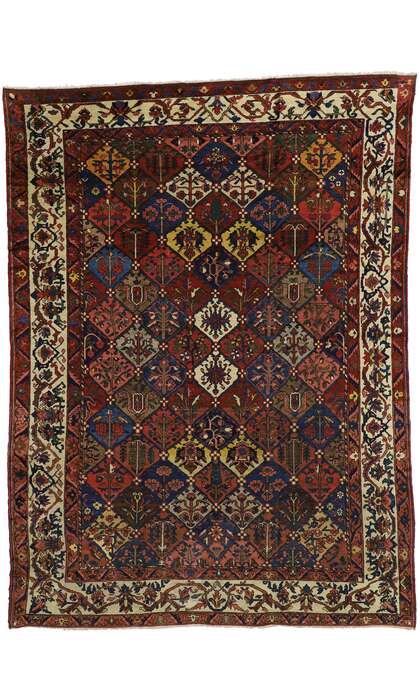 10 x 13 Antique Persian Bakhtiari Rug 73330