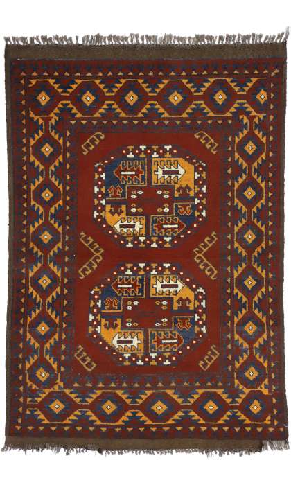 3 x 5 Vintage Afghan Rug 74664