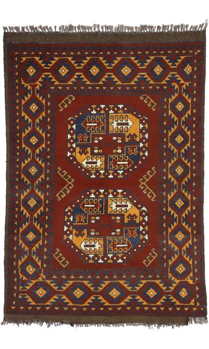 3 x 5 Vintage Afghan Rug 74664