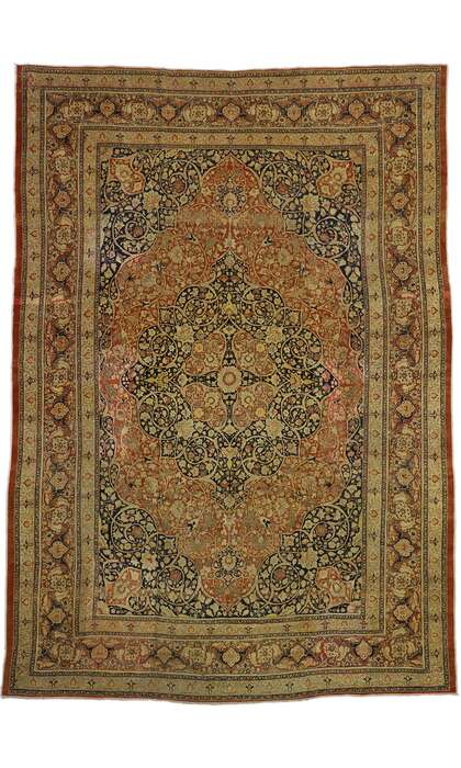 9 x 13 Antique Persian Tabriz Rug 73130