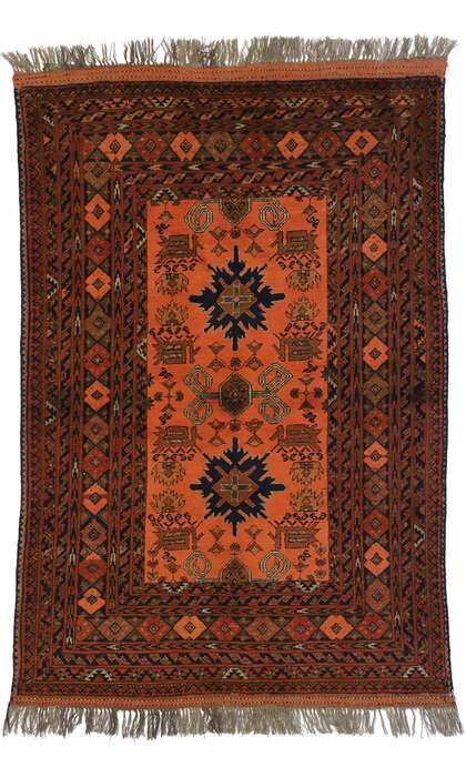 3 x 5 Vintage Afghan Rug 76990