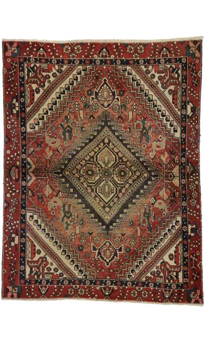 5 x 6 Vintage Persian Shiraz Rug 72118