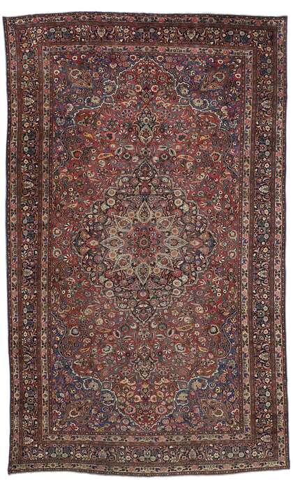 10 x 17 Antique Persian Mashhad Rug 73733