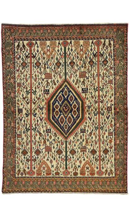 4 x 6 Vintage Persian Afshar Rug 75232