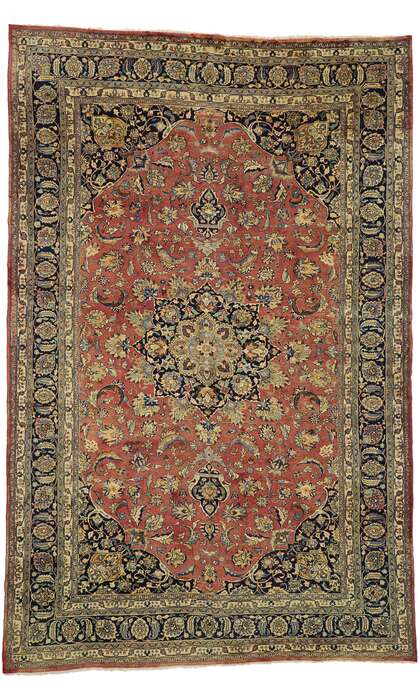 10 x 15 Vintage Mashad Rug 75597