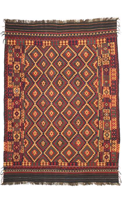 9 x 13 Vintage Afghan Maimana Kilim Rug 74279