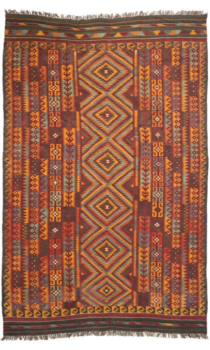 10 x 15 Vintage Afghan Maimana Kilim Rug 74281