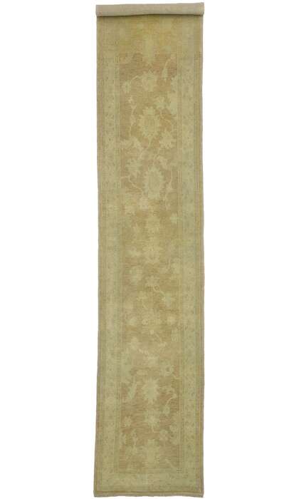 3 x 13 Modern Earth-Tone Oushak Rug Runner 51622