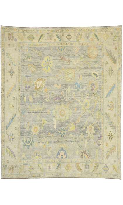 9 x 11 Colorful Turkish Oushak Rug 52529