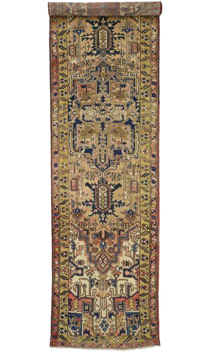 4 x 14 Vintage Heriz Rug 764064 x 14 Vintage Heriz Rug 76406