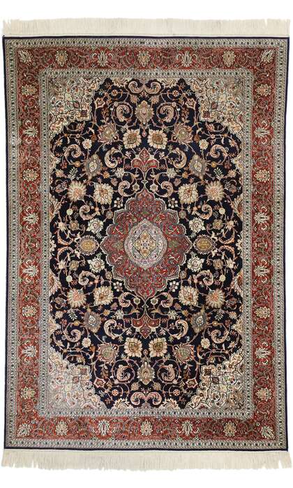 4 x 6 Vintage Silk Kashan Rug 77371