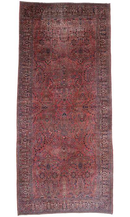 11 x 23 Antique Sarouk Rug 77381