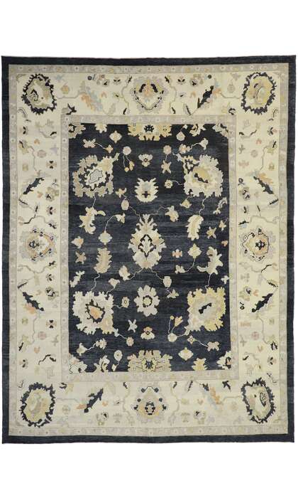 11 x 15 Black Turkish Oushak Rug 52737