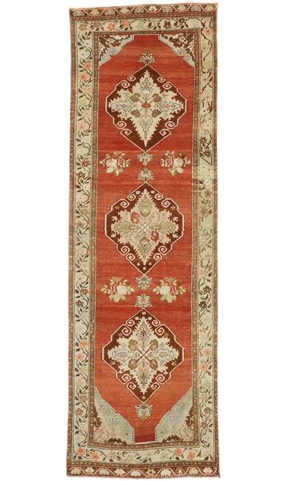 4 x 11 Vintage Turkish Oushak Rug 52739