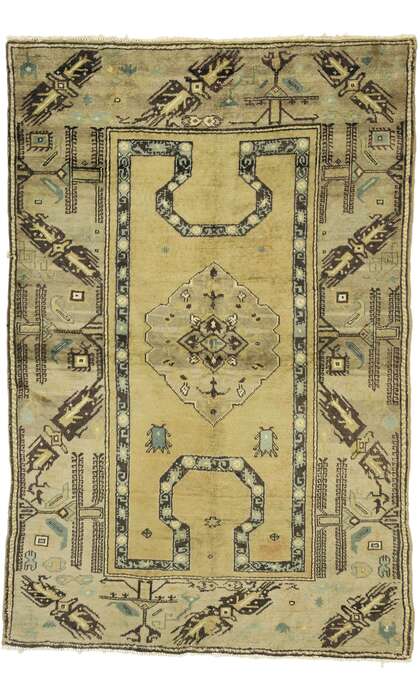 4 x 6 Vintage Oushak Rug 52765