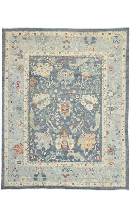 12 x 15 Colorful Blue Oushak Rug 80558