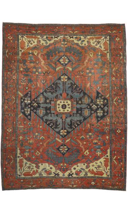 11 x 14 Antique Serapi Rug 76781
