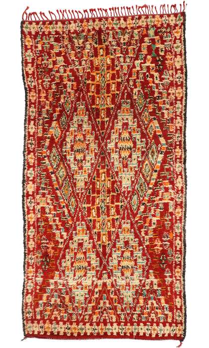 7 x 13 Vintage Red Beni MGuild Moroccan Rug 20941