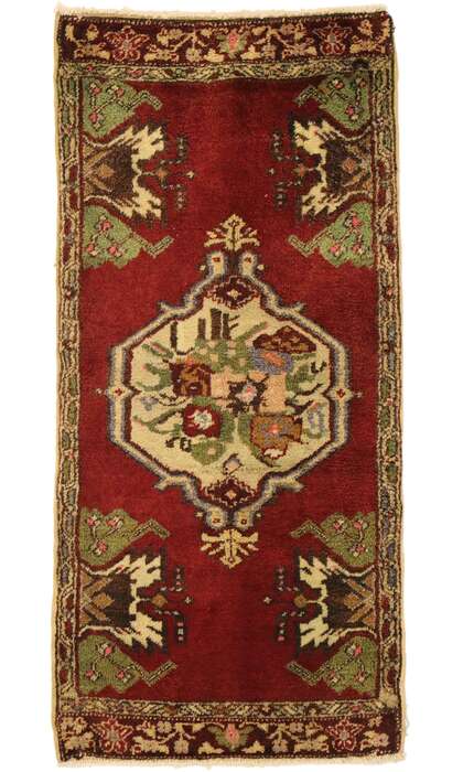 2 x 4 Vintage Turkish Yastik Rug 51469