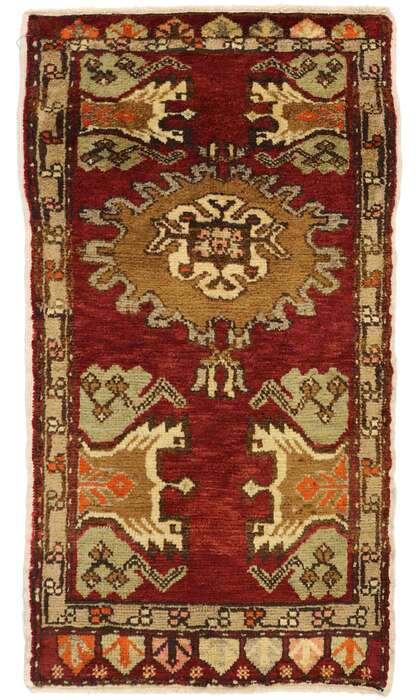 2 x 3 Vintage Turkish Yastik Rug 51494