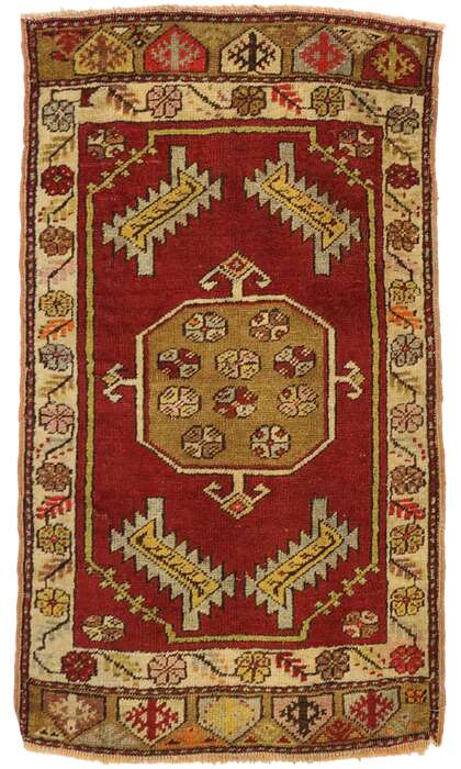 2 x 3 Vintage Turkish Yastik Rug 51497